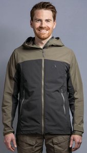 Трекинговая мужская куртка Soft Shell Tatonka Cesi M's Hooded Jacket, Dark Grey/Olive, XL