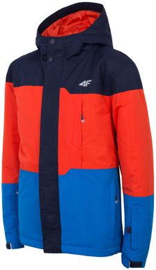 Куртка 4F горнолыжная цвет: синий оранжевый гранат 8000