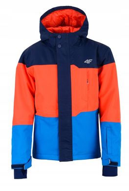 Куртка 4F горнолыжная цвет: синий оранжевый гранат 10000
