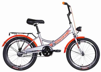 Велосипед 20" Formula SMART с фонарём 2021 (серый с оранжевым )