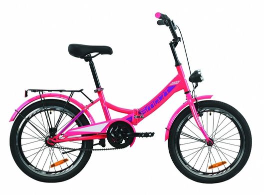 Велосипед 20" Formula SMART с багажником зад St, с крылом St, с фонарём, 2020, розовый