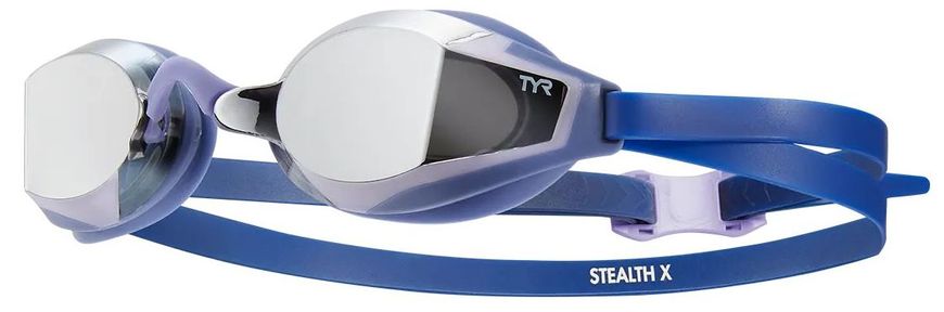Окуляри для плавання TYR Stealth-X Mirrored Performance, Silver/Purple/Navy