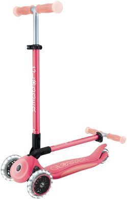 Самокат Globber ELITE розовый, светится во тьме, колеса с подсветкой, до 50кг, 3+