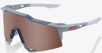 Велоочки Ride 100% SPEEDCRAFT - Soft Tact Stone Grey - HiPER Crimson Silver Mirror Lens, Mirror Lens