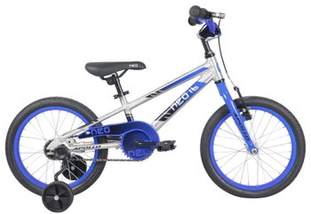 Детский велосипед 16" Apollo NEO boys Brushed Alloy / Blue / Black Fade, 2022