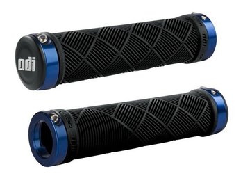 Грипсы ODI Cross Trainer MTB Lock-On Bonus Pack Black w/Blue Clamps (черные с синими замками)