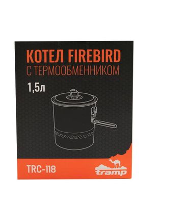 Котелок з теплообмінником Tramp анодований Fireberd, 1,5 л (TRC-118)