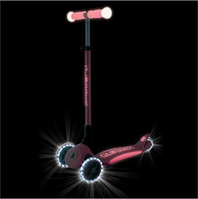 Самокат Globber ELITE розовый, светится во тьме, колеса с подсветкой, до 50кг, 3+