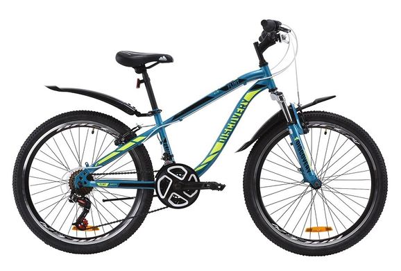 Велосипед Discovery 24 FLINT AM Vbr рама-13" ST з крилом Pl 2020, блакитно-жовтий з чорним