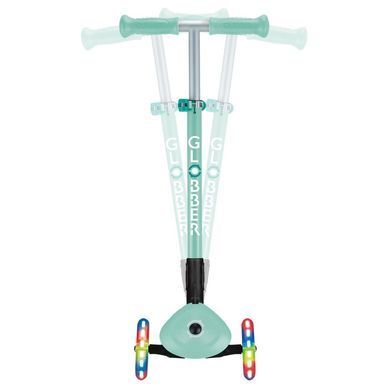 Самокат Globber PRIMO FOLDABLE LIGHTS, мятный, колеса с подсветкой, 50кг, 3+
