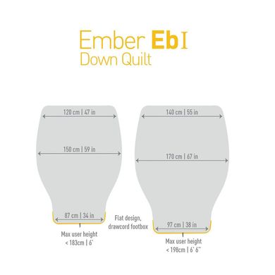 Спальний мішок квилт Sea To Summit Ember Eb1 (Light Gray/Yellow, Regular)