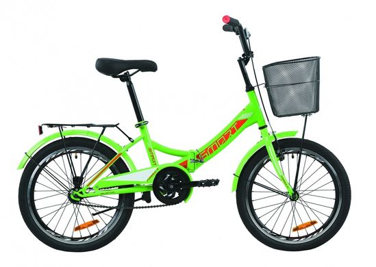 Велосипед 20 "Formula SMARTс багажником зад. St, з крилом St, з кошиком St, 2020 , зелено-червоний з білим