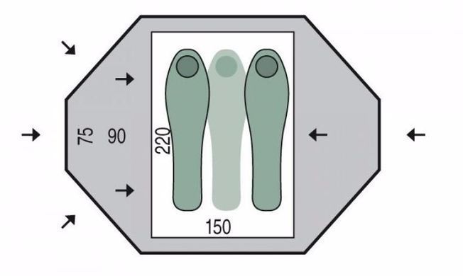 Палатка Pinguin Tornado 2 Dural 2-3-местная (Green)