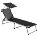 Ліжко розкладне Bo-Camp Sun Lounger With Sunscreen 5 Positions Black (1304460) 1 з 6