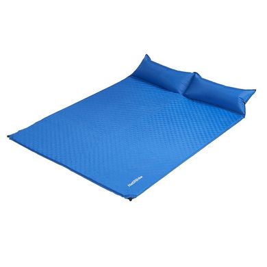 Самонадувний килимок двомісний з подушкою Naturehike NH18Q010-D, 25 мм, синій
