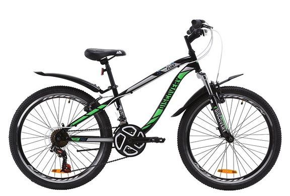 Велосипед Discovery 24 FLINT AM Vbr рама-13" ST с крылом Pl 2020, черно-зеленый