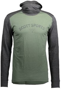 Термокофта з капюшоном Scott DEFINED MERINO dark grey melange/frost green - XXL