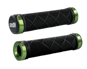 Грипсы ODI Cross Trainer MTB Lock-On Bonus Pack Black w/Green Clamps, черные с зелеными замками