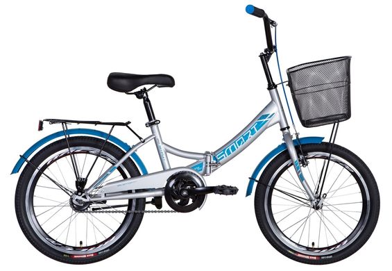 Велосипед 20 "Formula SMART з кошиком (сріблясто-синій)
