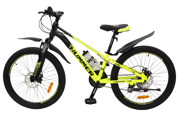 Велосипед CrossBike 24" Hummer 2024 Рама-11" neon-yellow
