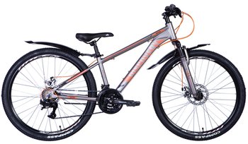 Велосипед 26" Discovery BASTION 2024 (серебристо-оранжевый)