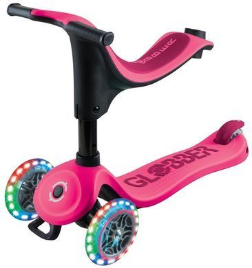 Самокат Globber GO UP SPORTY 360 фуксія, до 20/50кг 1+, колеса з підсвіткою