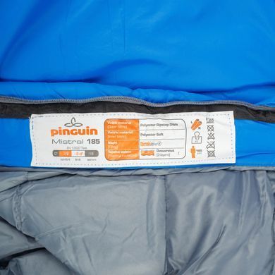 Спальный мешок Pinguin Mistral PFM (3/-3&deg;C), 185 см - Right Zip, Blue
