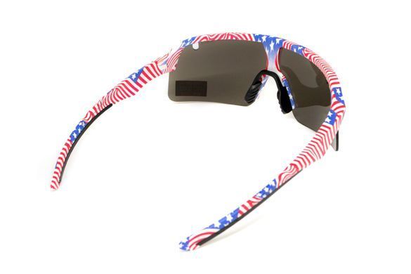Окуляри захисні Global Vision Holeshot USA Flag (gray), сірі в оправі прапор США