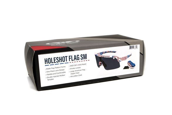 Окуляри захисні Global Vision Holeshot USA Flag (gray), сірі в оправі прапор США