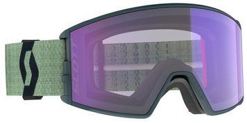 Маска горнолыжная Scott REACT LS soft green/black / AMP LS blue chrome S2-4