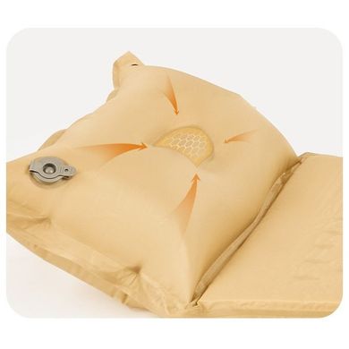 Самонадувний килимок двомісний з подушкою Naturehike CNH22DZ013, 30мм, жовтий