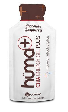 Гель энергетический Huma Plus Chocolate & Raspberry (шоколад, малина) с электролитами и кофеином