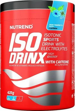 Изотонический напиток NUTREND Isodrinx 420g. голубая малина (с кофеином)