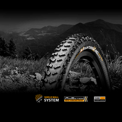 Покришка безкамерна Continental Mountain King, 27.5"x2.30, 58-584, чорна, доладна, PureGrip, ShieldWall System, 795гр.