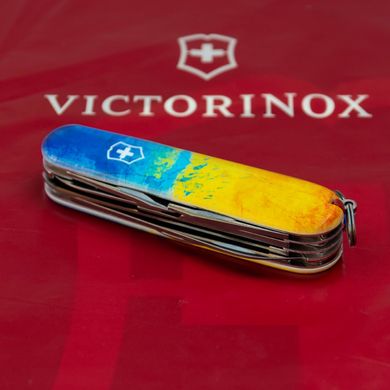 Нож складной Victorinox HUNTSMAN UKRAINE, Желто-синий рисунок, 1.3713.7.T3100p