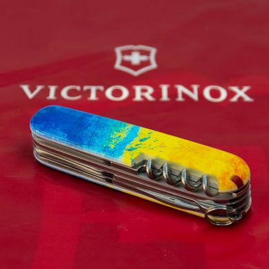 Ніж складаний Victorinox HUNTSMAN UKRAINE, Жовто-синій малюнок, 1.3713.7.T3100p