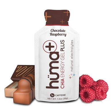 Гель енергетичний Huma Plus Chocolate & Raspberry (шоколад, малина) з електролітами і кофеїном