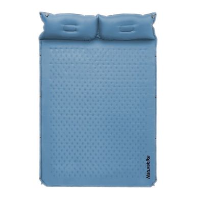 Самонадувний килимок двомісний з подушкою Naturehike CNH22DZ013, 30мм, блакитний