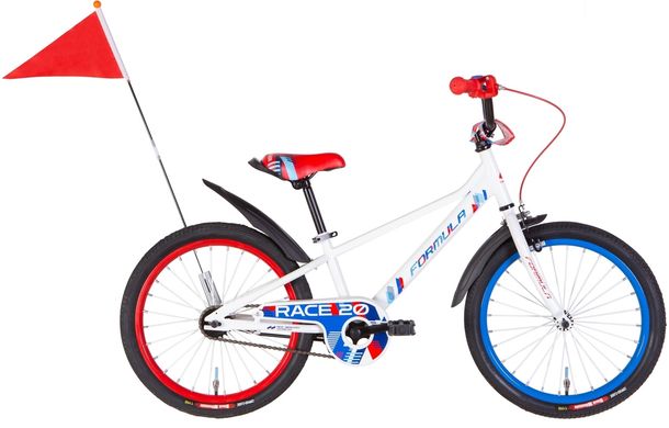 Велосипед 20" Formula RACE 2022 (белый с красным и синим)