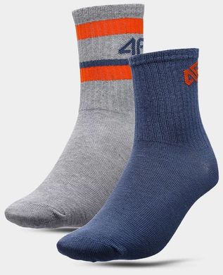 Шкарпетки 4F JUNIOR 2 пари сірий, синій хлоп. 32-35(р)