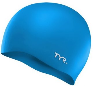 Шапочка для плавания TYR Wrinkle Free Silicone Swim Cap, Blue