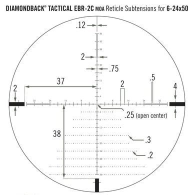 Прицел оптический Vortex Diamondback Tactical FFP 6-24x50 EBR-2C MOA (DBK-10028)