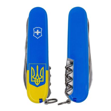 Нож складной Victorinox HUNTSMAN UKRAINE, Герб на флаге, 1.3713.7.T3030p