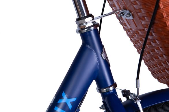 Велосипед 26 Dorozhnik LUX планет рама-17" синий с голубым (матовый) с багажником заднего St с корзиной Pl с крылом St 2024