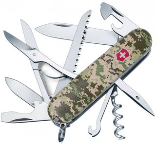 Нож складной Victorinox HUNTSMAN ARMY, Пиксель из красн. лого, 1.3713.3.W3941p