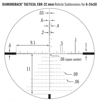 Прицел оптический Vortex Diamondback Tactical FFP 6-24x50 EBR-2C MRAD (DBK-10029)
