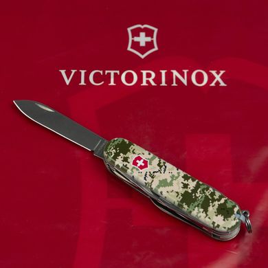 Ніж складаний Victorinox HUNTSMAN ARMY, Піксель з черв. лого, 1.3713.3.W3941p