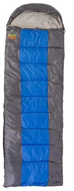 Спальник Green Camp 450гр/м2 одеяло, серо-синий; 180+30/75