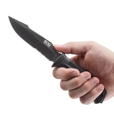 Нож SOG SEAL Strike, Part Serr Blk TiNi Delx Molded Shth-Ti