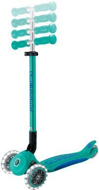 Самокат Globber ELITE LIGHTS, изумрудно-зеленый, колеса с подсветкой, 50кг, 3+